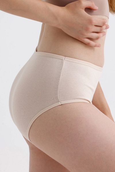 MEINE LIEBE High Waist Cotton 5 Pack Bato Panties Tan