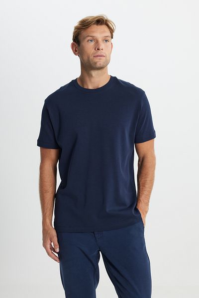 ALTINYILDIZ CLASSICS Ανδρικό μπλουζάκι Navy Blue 100% βαμβακερό μοντέρνο μπλουζάκι με κανονική εφαρμογή