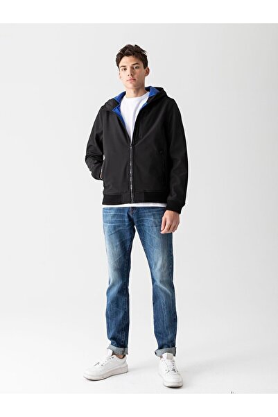 Ltb Kapüşonlu Ince Siyah Mont