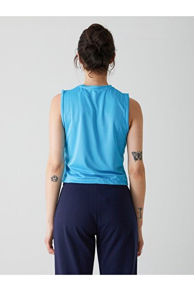 Ltb Tricou albastru cu decolteu