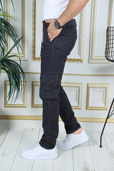 PHANTOM JEANS Smoked Lycra Flexible Cargo Pants - Gabardine/Canvas Bellows Pocket, Commando Cargo Pocket