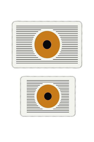 Artızon Orange Modern Design Non-Slip Base Washable Bathroom Passport 50X60-60X90 cm