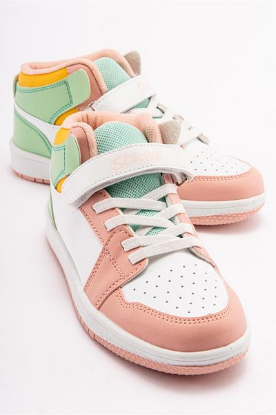Ccway Pantofi sport pentru copii Scooby anti-alunecare ALB VERDE