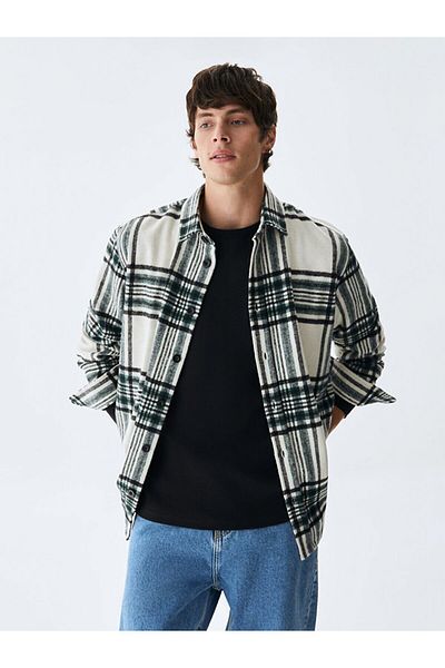 Ltb Long Sleeve Checked Green Shirt