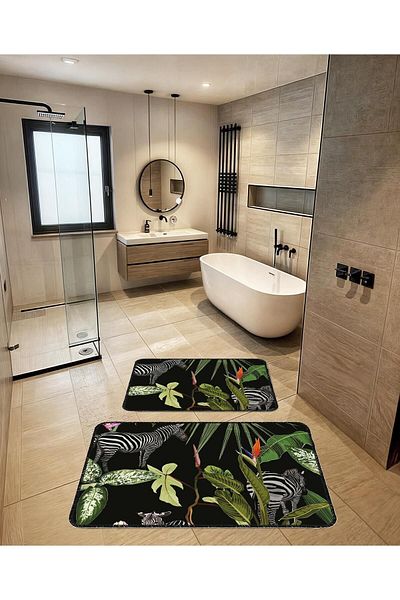 BigArts Home Modern Decorative Flower Patterned Non-Slip Bath Mat 50X60-60X90 cm