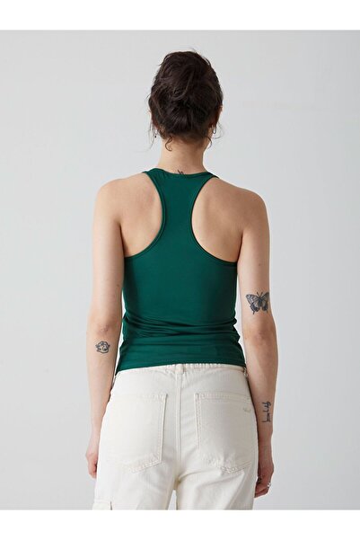 Ltb Green Tank Top with Back Detail