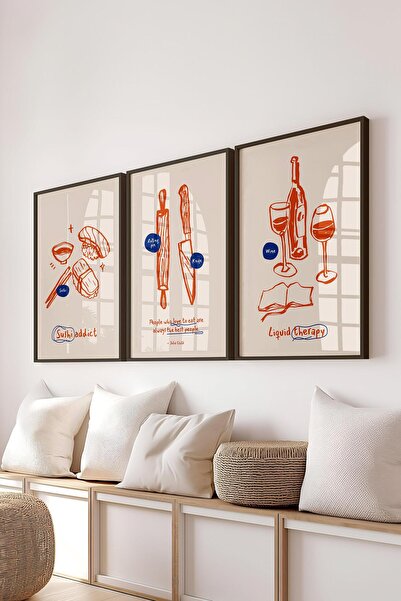 Postifull Set uokvirenih slika, 3 komada crnih okvira i minimalistički set po...