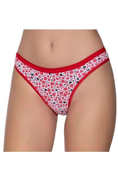 SİERNA Women's Colorful Lycra Geometric Patterned Bikini Panties Pack of 6 Srn-003577