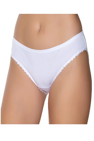 PİERLES Women's Rib Ruffle Leg Bikini Panties Pack of 6