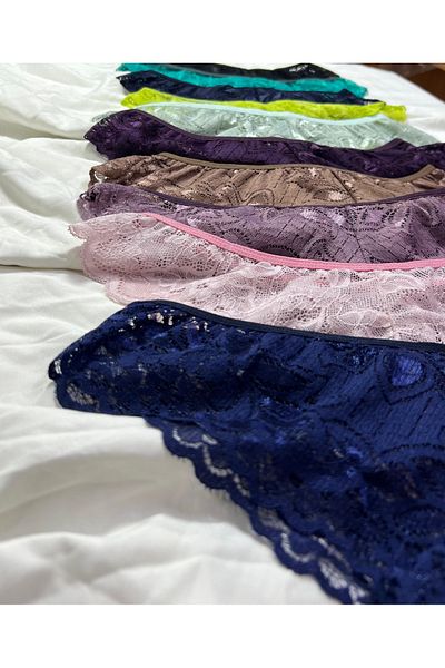 Modaley Giyim Chiloți bikini colorați din dantelă pentru femei, pachet de 10 -ml01