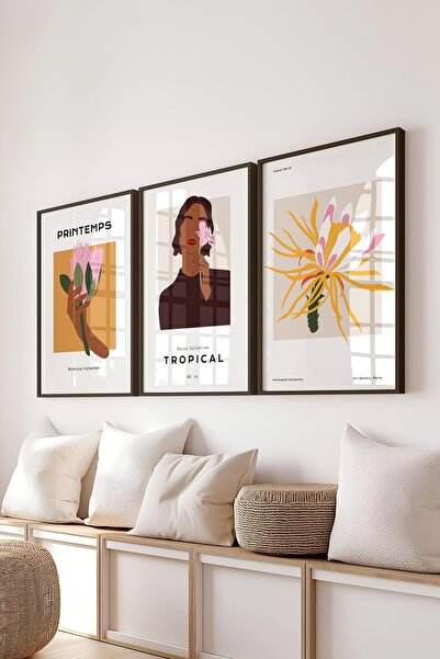 Postifull Set de picturi cu cadru, 3 bucăți cadru negru și set de postere cu ...