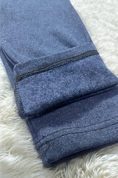 Modaley Giyim Colanți de iarnă albastre unisex cu căptușeală groasă - Colanți albastre cu plasă moale și moale - ml01