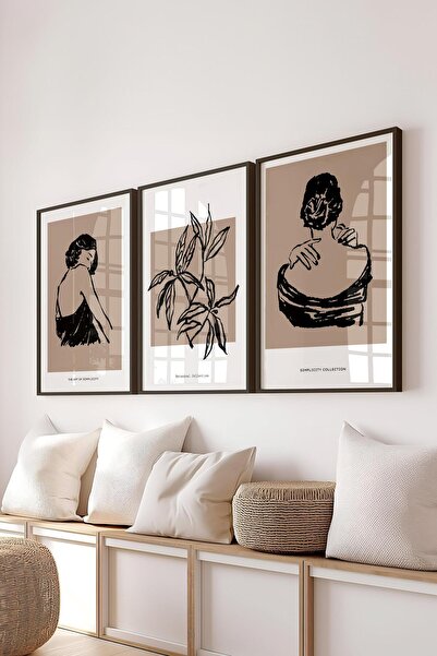 Postifull Set de pictură cu cadru, 3 bucăți cadru negru și set de postere cu ...