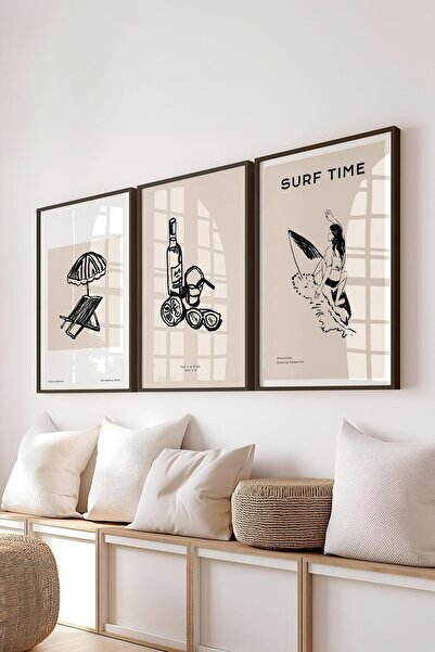 Postifull Set de picturi cu cadru, 3 bucăți cadru negru și set de postere cu ...