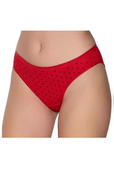 PİERLES Chiloți de bikini colorați din lycra cu inimă cu puncte, pachet de 6