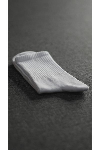 PİERLES Λευκές ριγέ Lycra Unisex Tennis College Κάλτσες - p01