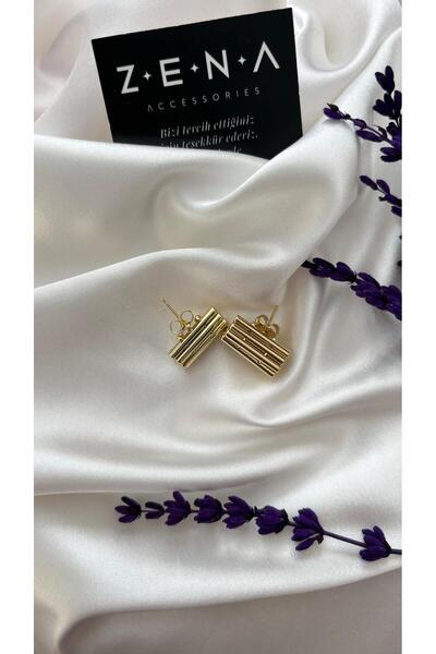 ZENA ACCESSORİES حلق نحاسي على شكل اسطوانة مطلية بالذهب