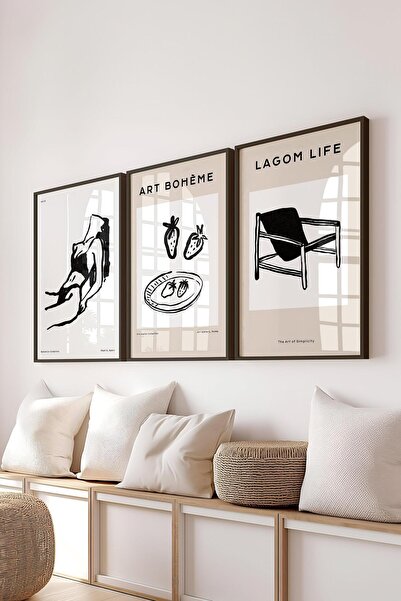 Postifull Σετ ζωγραφικής με κορνίζα, 3 τεμάχια μαύρο κορνίζα και σετ αφίσας μ...