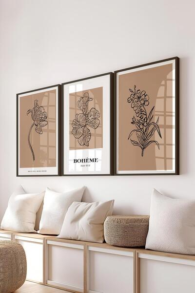 Postifull Set de picturi cu cadru, 3 bucăți cadru negru și set de postere cu ...