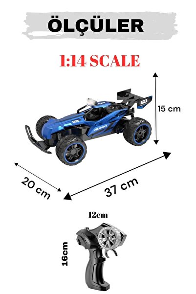 kosetoys Uzaktan Kumandalı Araba RC Hız Gösteri Işıklı Full Fonksiyon 2.4 Ghz Şarjlı 1:14 / 15 km hız
