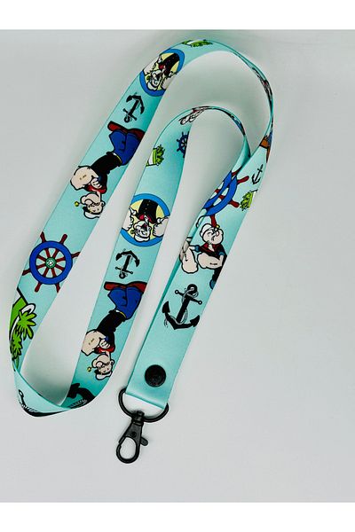 CİCCİBİCCİSHOP 25 mm Popeye and Safinaz Neck Hanging Rope (Phone Cord, Whistle Cord)