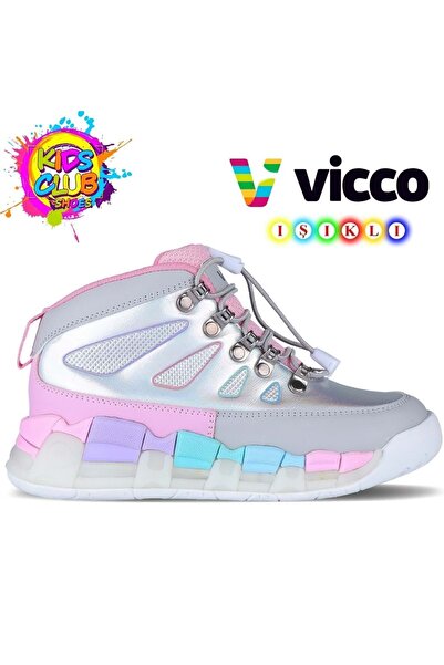 Kids Club Shoes Vicco Ellen Phylon Kauçuk Taban Ortopedik Işıklı Çocuk Bot GRİ