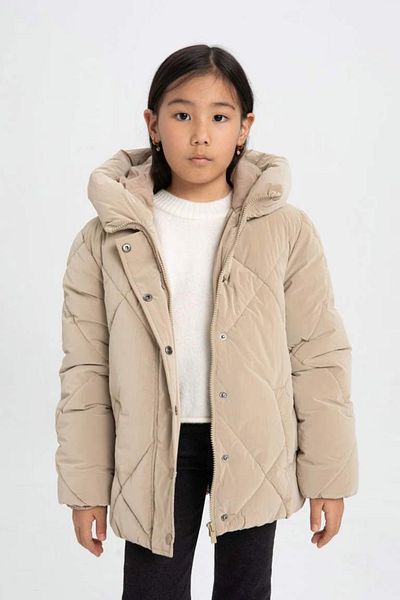 DeFacto Girl's Dfc - Water Repellent Hooded Puffer Jacket