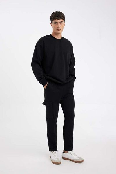 DeFacto Slim Fit Cargo Pocket Λεπτομερές παντελόνι φούτερ με λεπτή εφαρμογή - D6090ax24au
