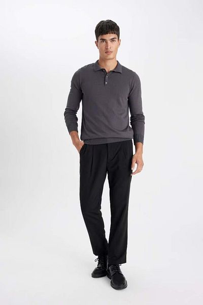 DeFacto Polo Neck Premium Soft Knitwear Sweater - Standard Fit D0454Ax24Au