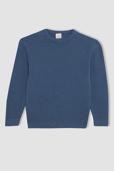 DeFacto Boy's Crew Neck Basic Sima kötöttáru pulóver C2270a824wn