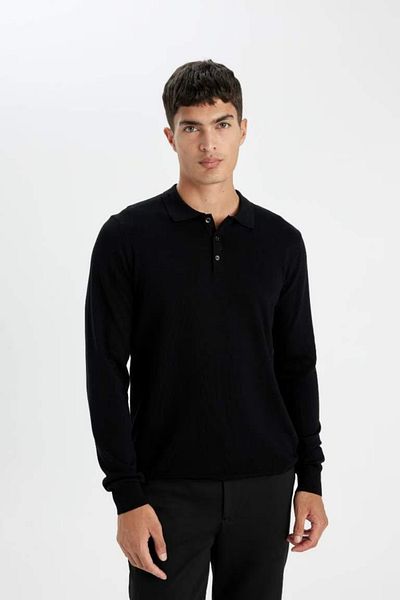 DeFacto Pulover din tricot moale premium cu gât polo - Fit standard D0454ax24au