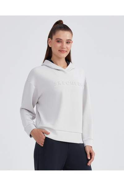 SKECHERS W Soft Touch Hoodie Sweatshirt Women's Gray Sweatshirt S232187-811