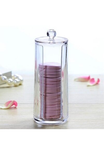Roichil Makeup Cotton with Lid - Transparent Cotton Holder Organizer
