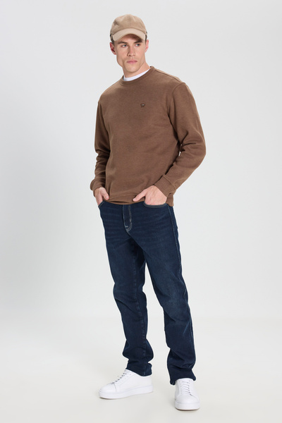 WRANGLER Regular Fit Normal Kesim Bisiklet Yaka Kahverengi Sweatshirt