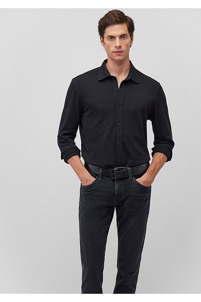 Mavi Μαύρο πλεκτό πουκάμισο Slim Fit / Slim Fit 0211107 -900