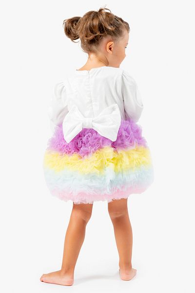 Baby Animals Baby Girl Dress Girls' Dress Birthday Party Wedding Tutu Tulle Long Sleeve Lined Dress