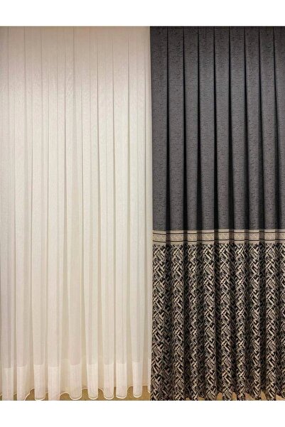 NİVEMESHOME ستارة تول عصرية مطوية بنمط مربعات 1/3 APM