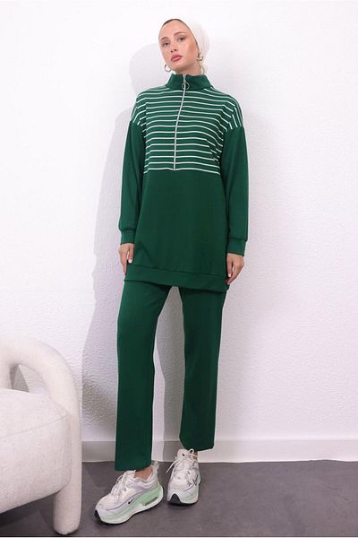 TRENDTESETTÜR Γυναικείο Σετ με Πλεκτό Παντελόνι Green Benetton - T 4154