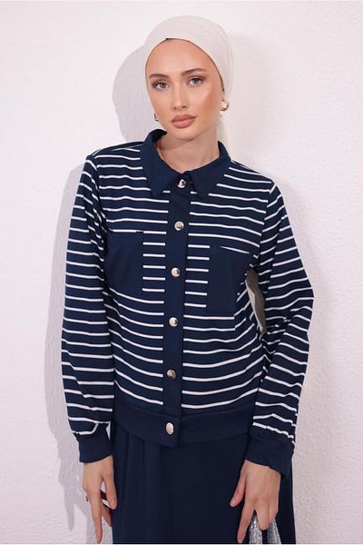 TRENDTESETTÜR Γυναικείο Σετ Πλεκτό Navy Blue - T 1154
