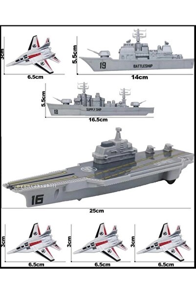 OYUNCAKSAHİLİ Saratoga Askeri Uçak Gemisi 9 Parça Uçak Fırlatır Gemi Destroyer Kruvazör Jet Uçağı F35 Oyuncak