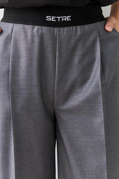 Setre Pantaloni gri cu talie cu croiala relaxata