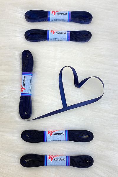 ZEYMERADE Navy Blue Satin Ribbon 1 cm 10 Meters, Bundle Dowry Special Day Gift Decoration Ribbon