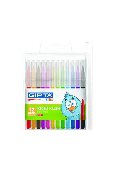 Gıpta Mbb Eticaret Gıpta Felted 12 Color Crayons with Pvc Bag