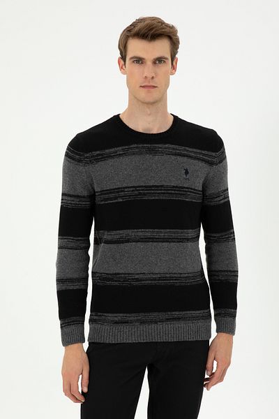 U.S. Polo Assn. Ανδρικό πουλόβερ Anthracite Melange 50293115 -VR081