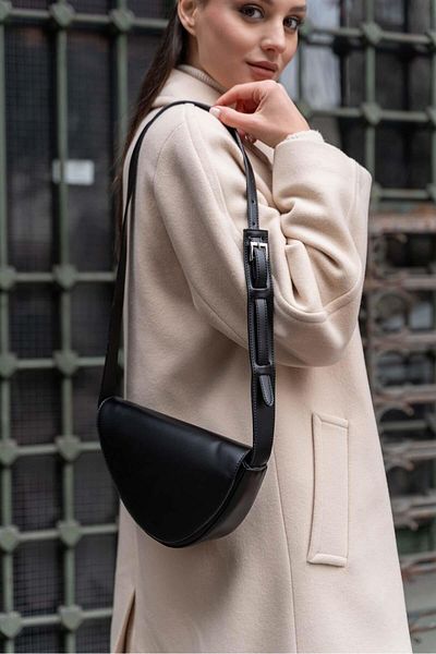 Madamra Černá dámská crossbody asymetrická kabelka