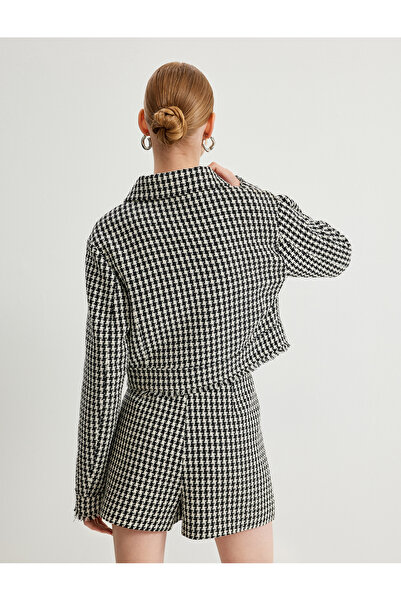 Koton Укорочено яке от туид с шарени перлени копчета