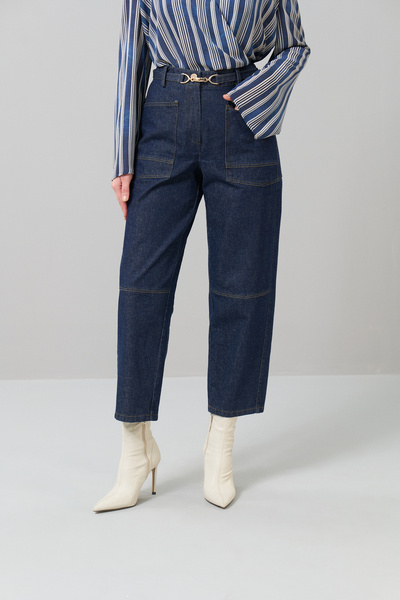 Roman Navy Blue Denim Trousers - Accessory Detailed K 2512011 _015