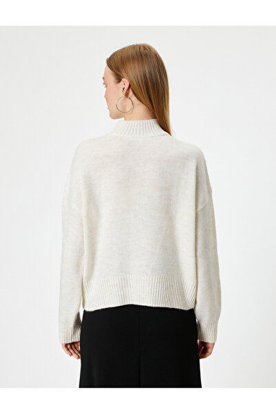 Koton Pulover de tricotaj - guler stand, maneca lunga, amestec acrilic