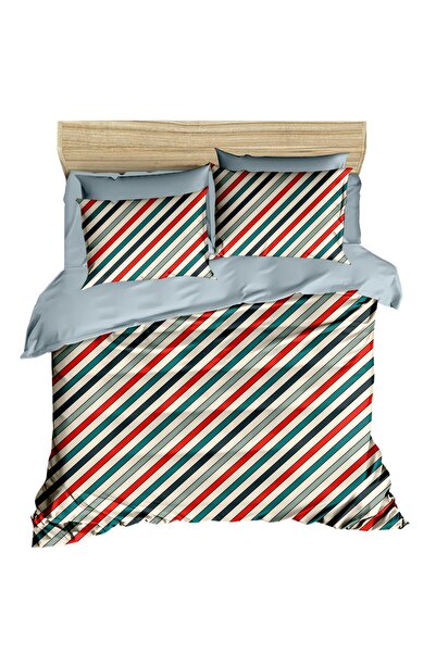 Fabeteks Colorful Lines 3D Digital Double Duvet Cover Set