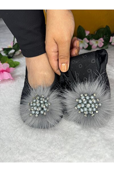 SiFu STYLE Elegance and Comfort Together: Black Diamond Stone Home Flats Booties